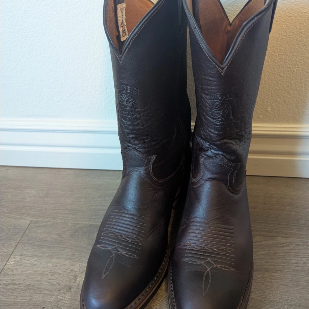 Chippewa Dark Brown Western Boots